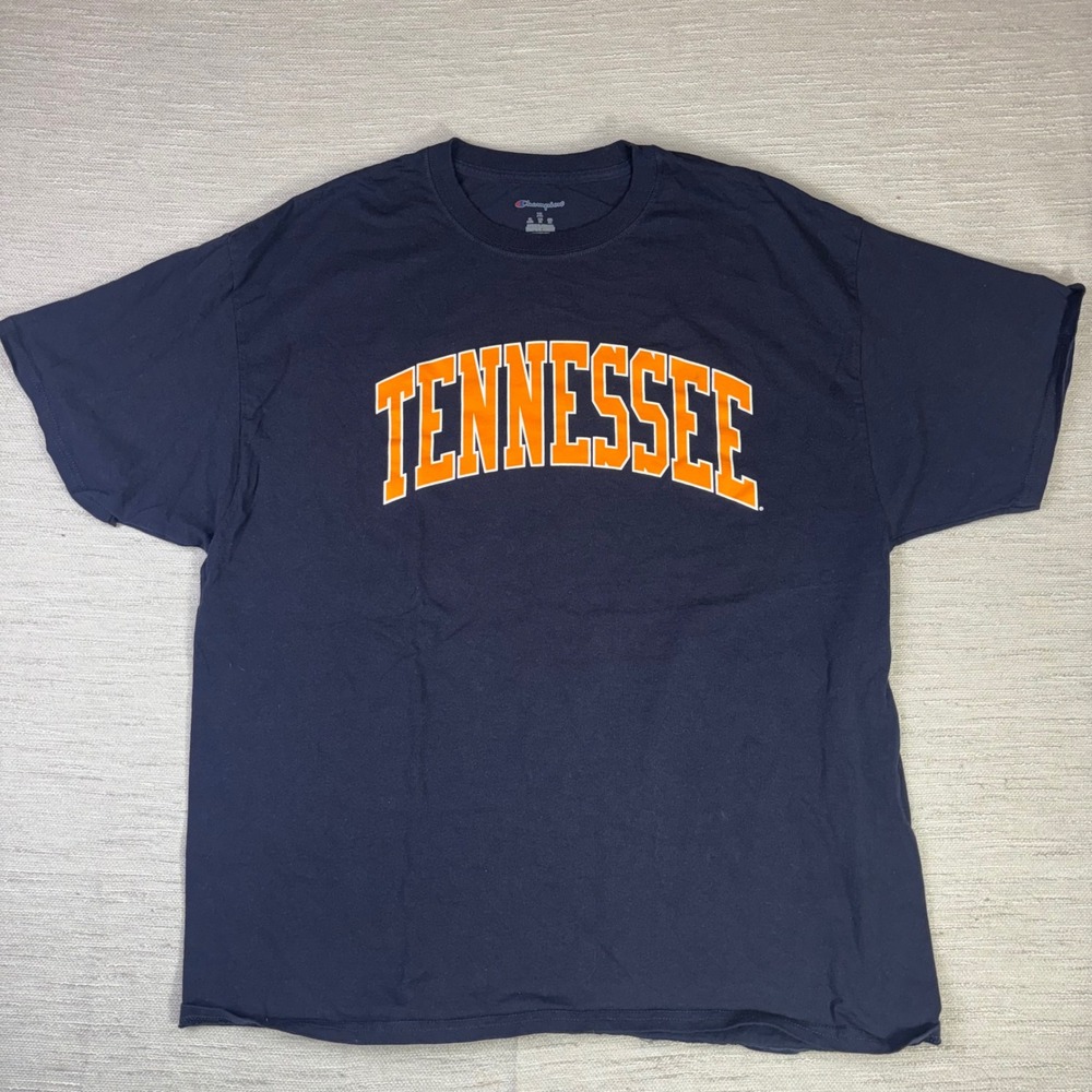 Champion Mens Tennessee Volunteers NCAA loop T-Shirt Navy Blue XL Short Sleeve